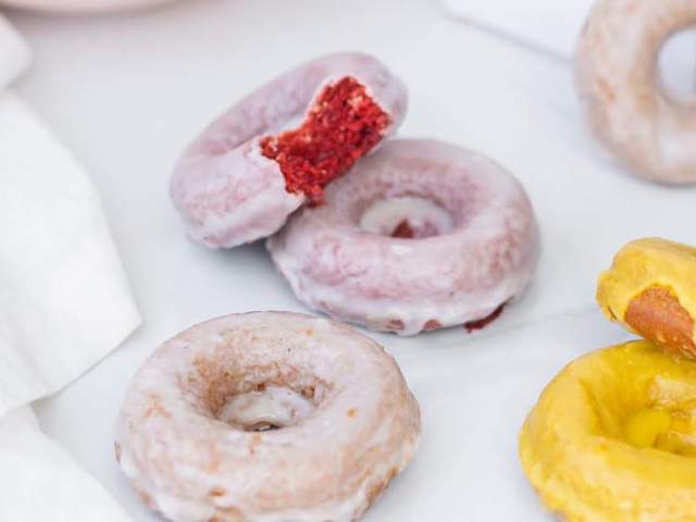 Vegan donuts in glaze